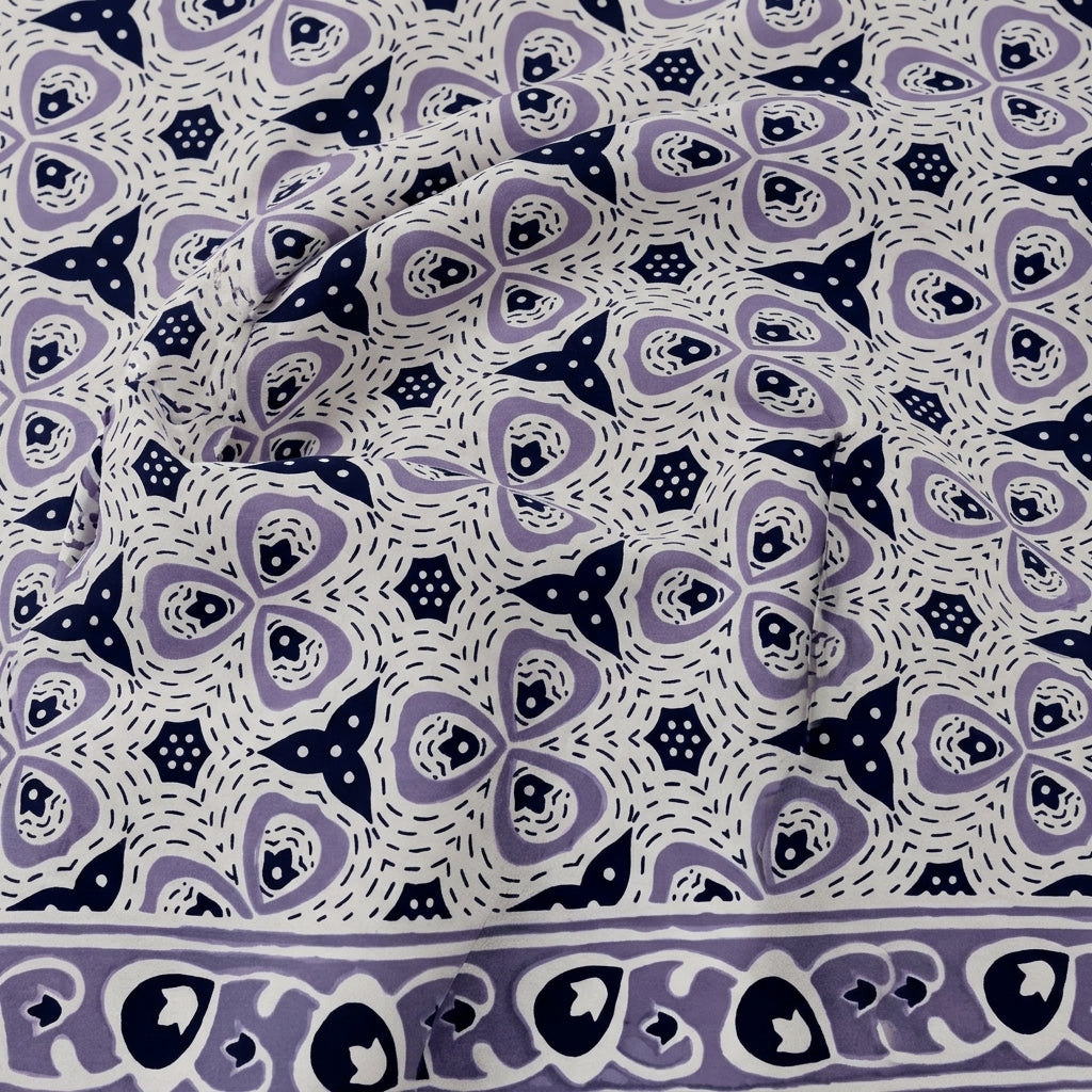 Swirled Floral Purple Floral Cotton Fabric