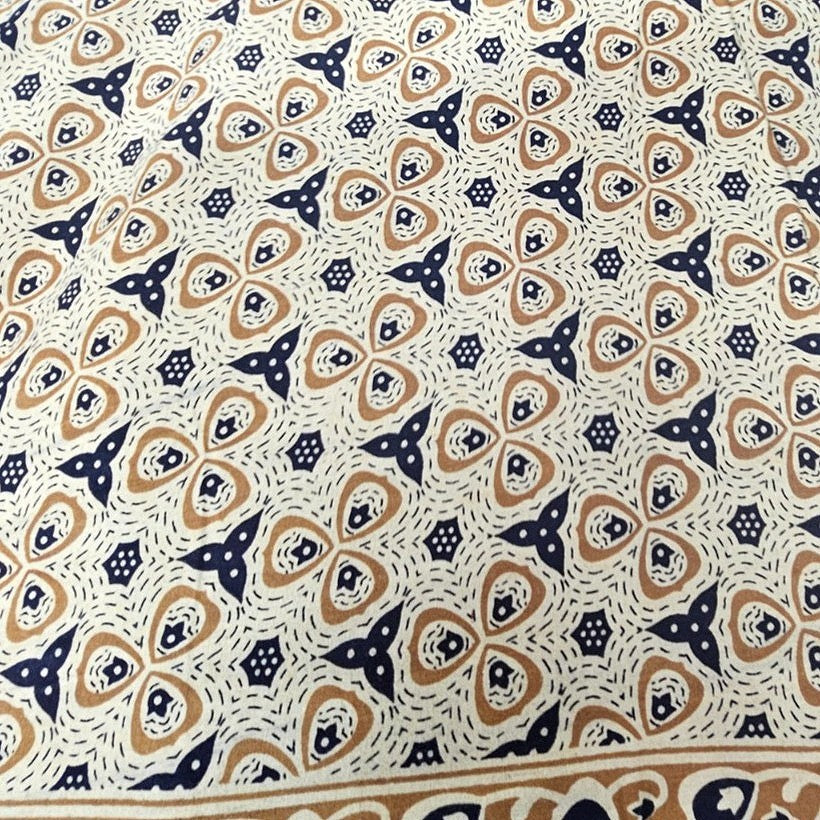 Floral Cotton Fabric - EC12390 - Flat fabric
