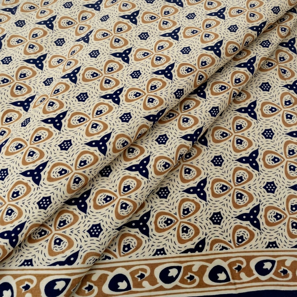 Folded Floral Yellow Floral Cotton Fabric