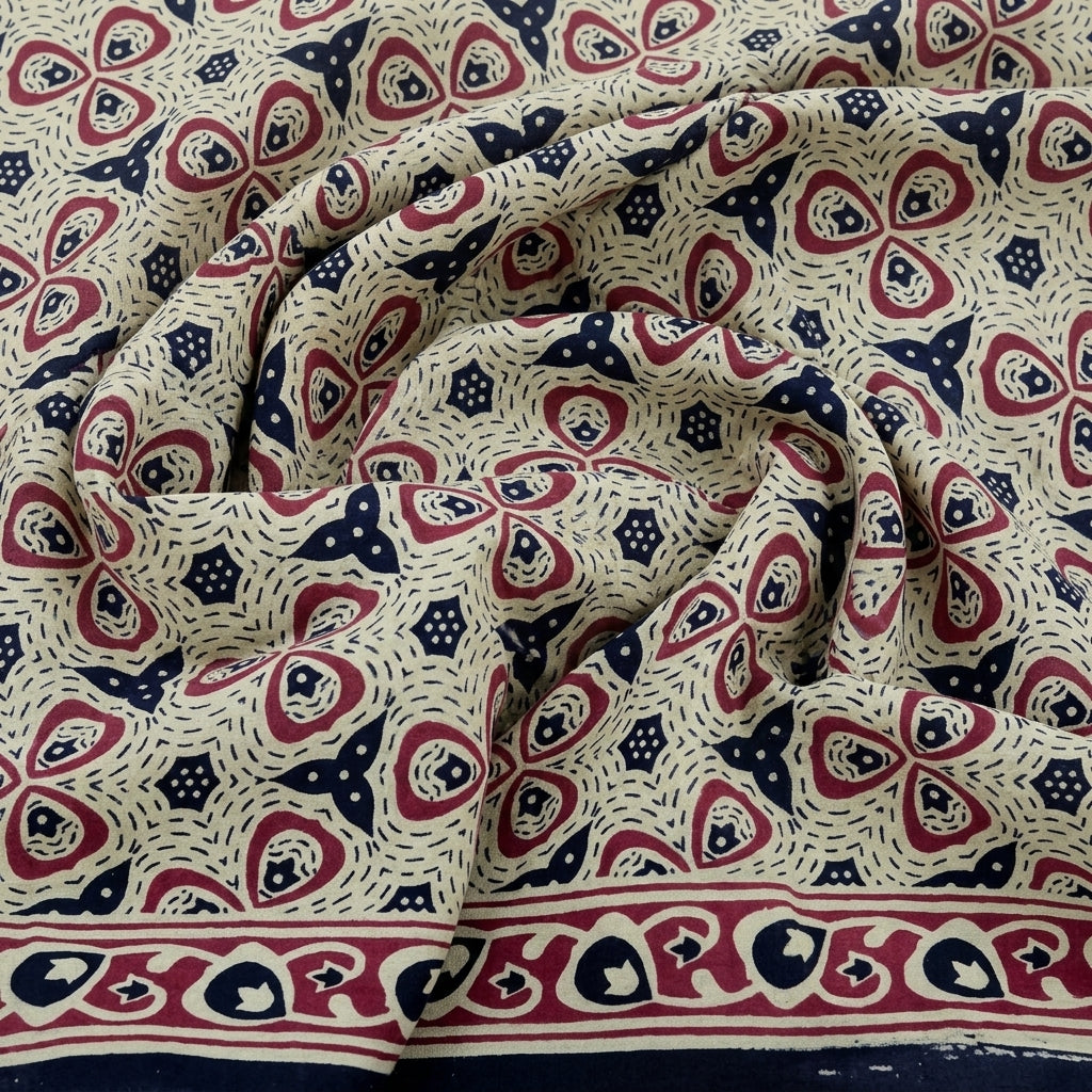 Swirled Floral Green Floral Cotton Fabric