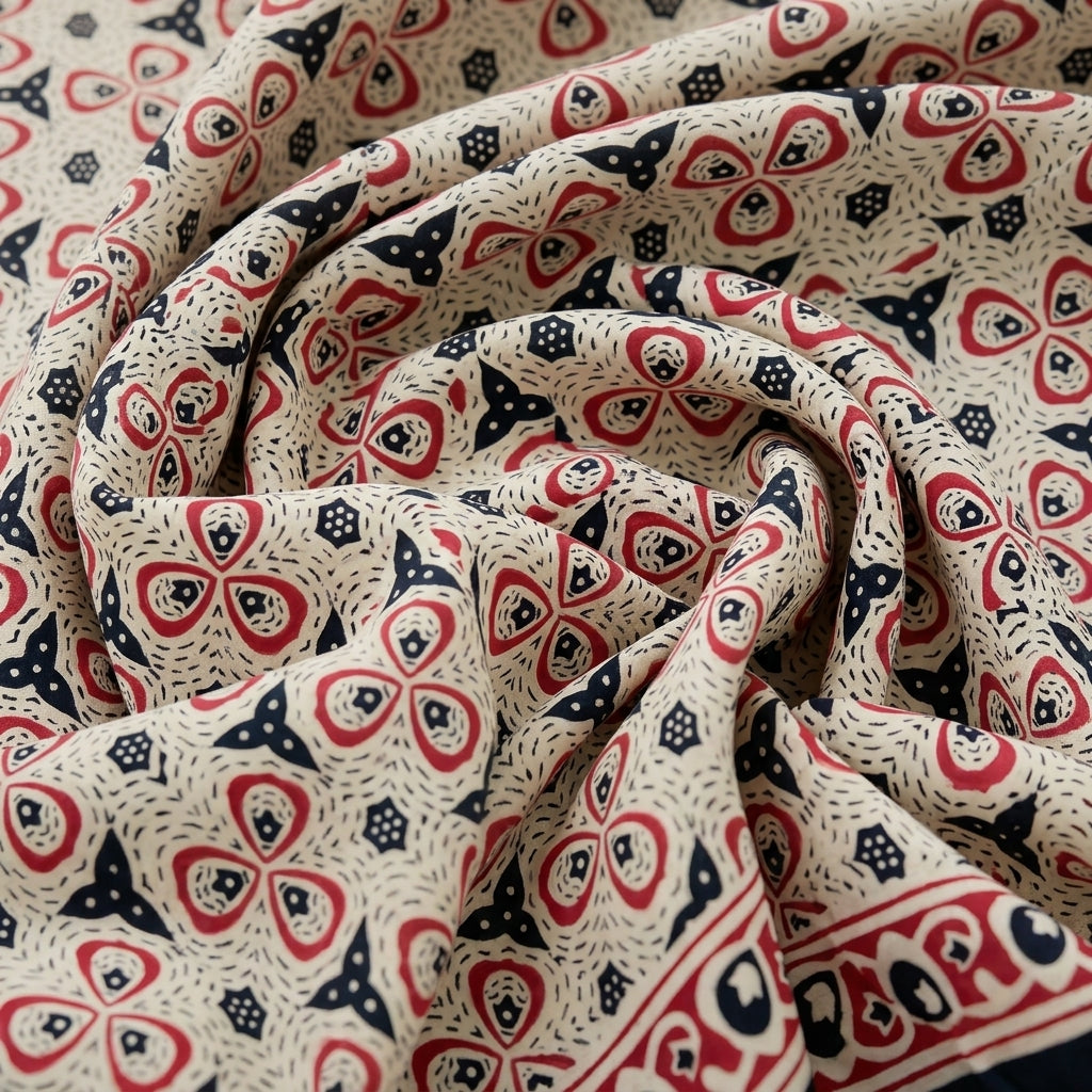 Swirled Floral Pink Floral Cotton Fabric