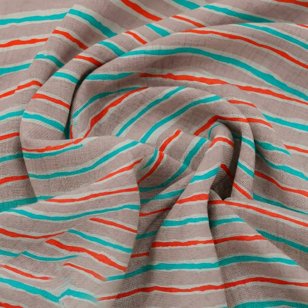 Baby Pink Stripes Cotton Fabric - EC12670 - EC12670 - Swirl