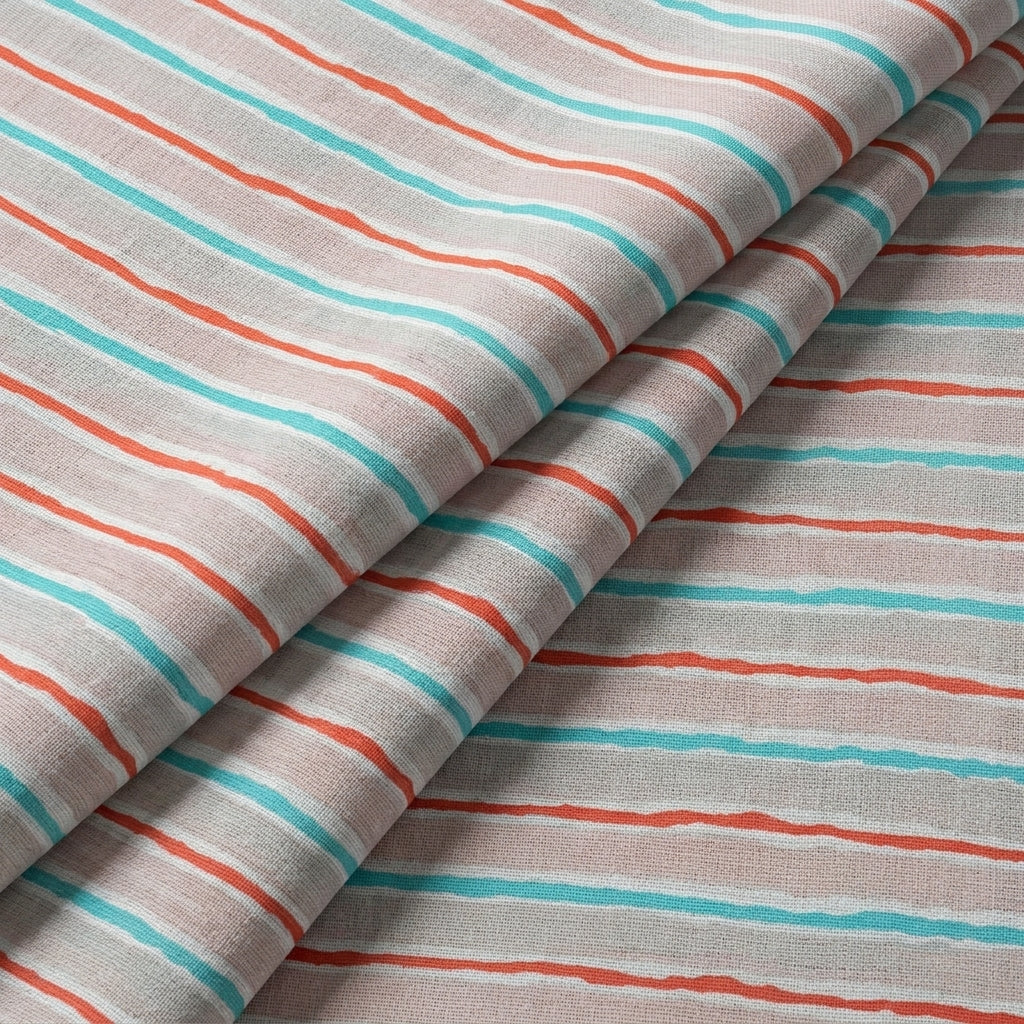 Baby Pink Stripes Cotton Fabric - EC12670 - EC12670 - folds