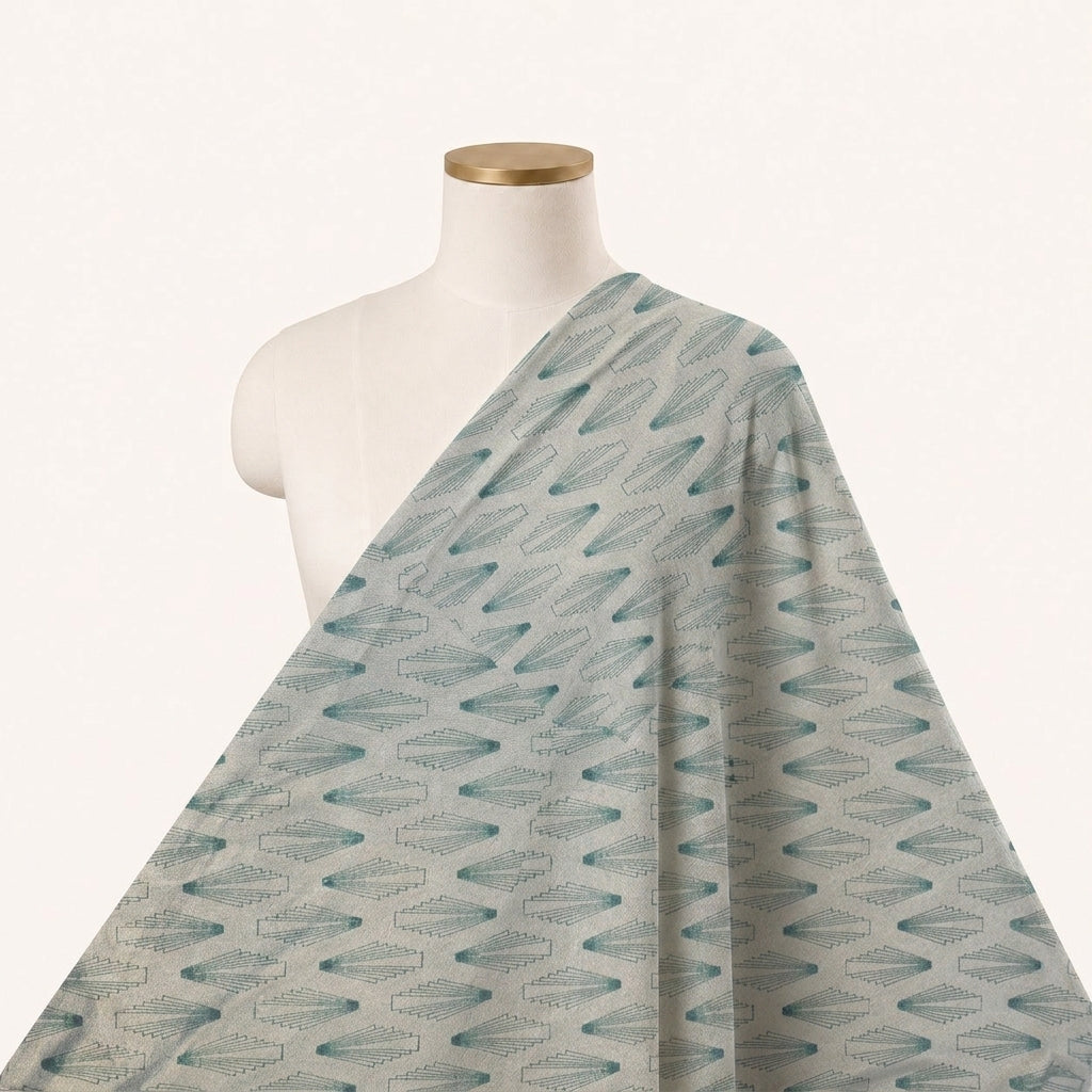 Leaf Green Leaf Lycra Fabric Draped as a saree