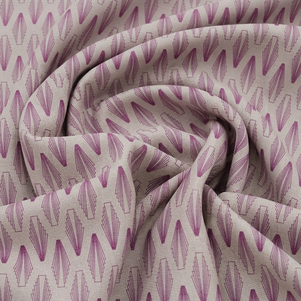 Swirled Leaf Pink Leaf Lycra Fabric