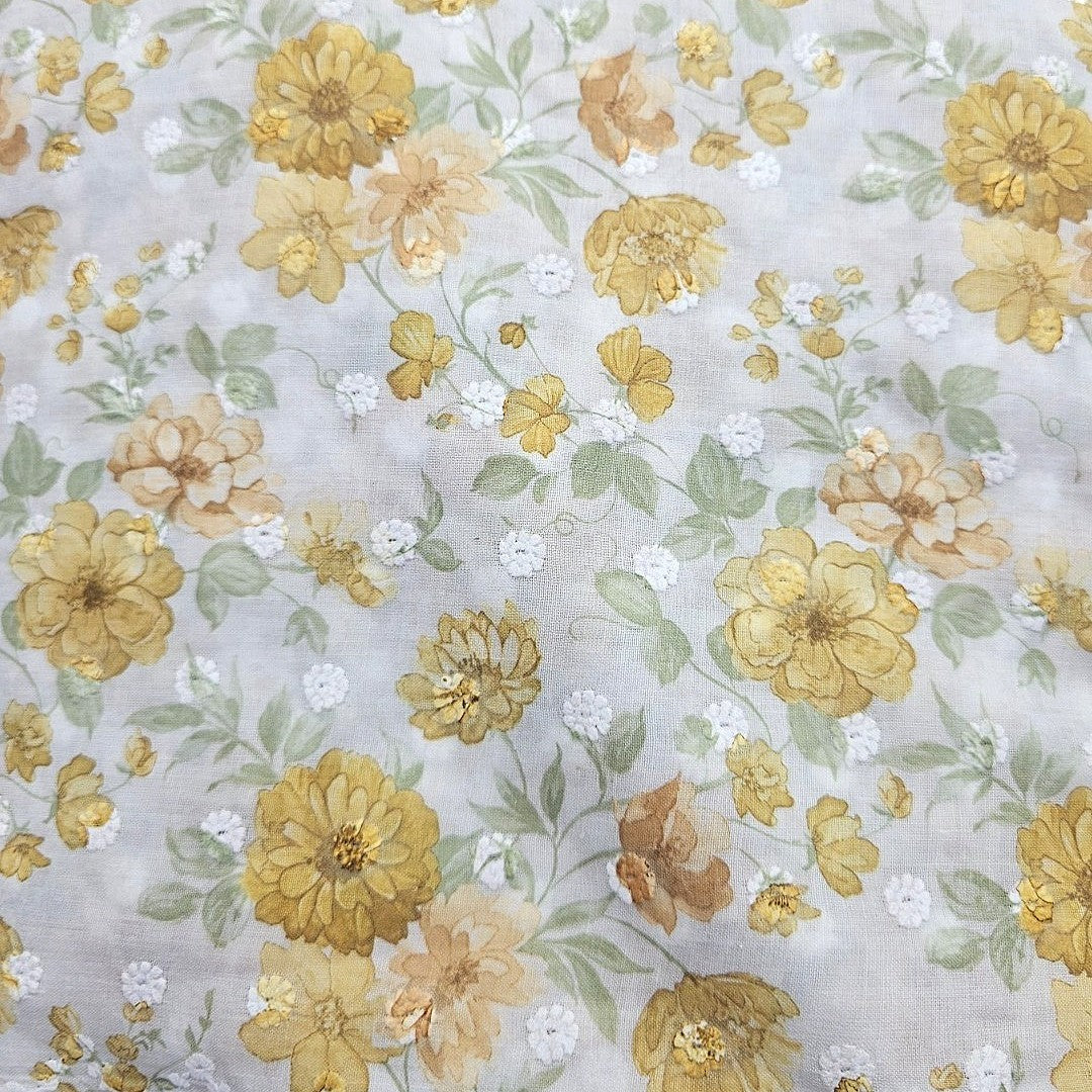 Embroidery Cotton Fabric - EC13324 - Flat fabric