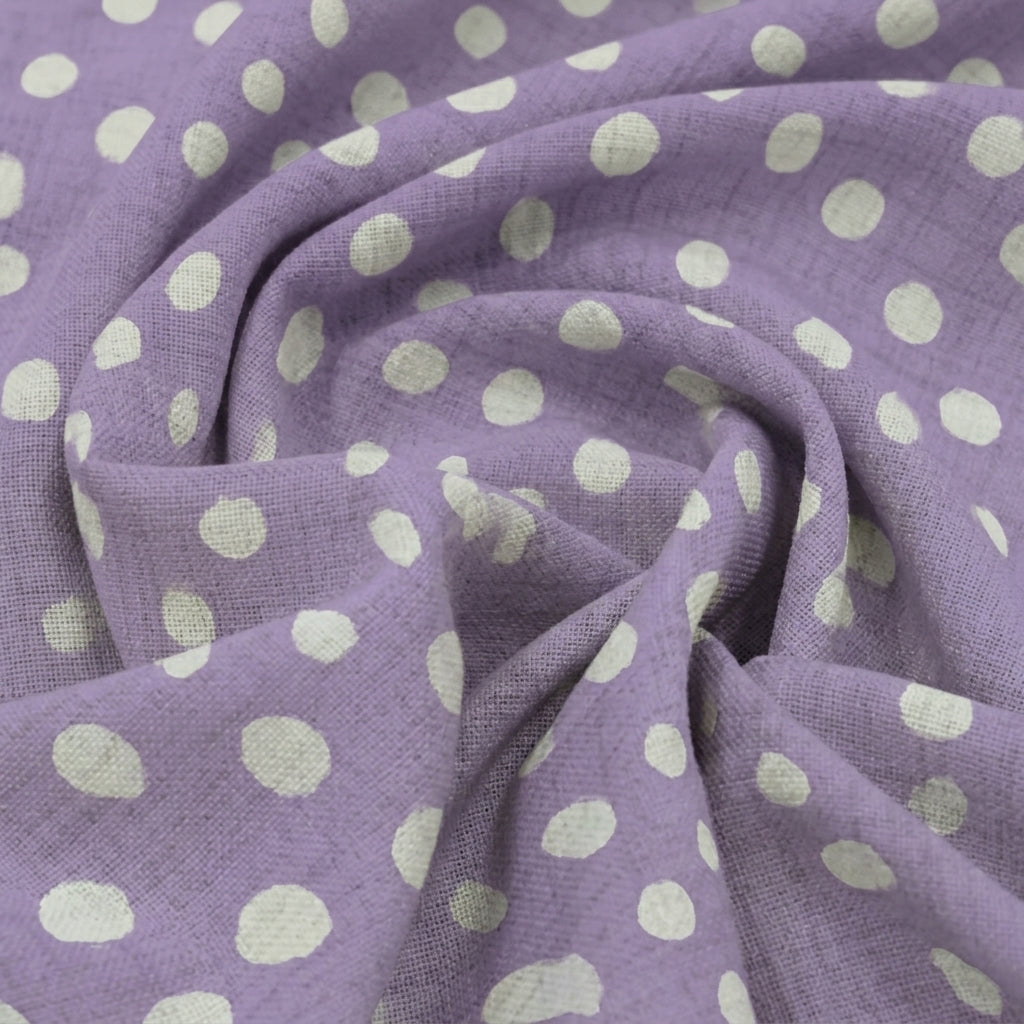 Swirled Polka Dots Violet Polka Dots Cotton Fabric
