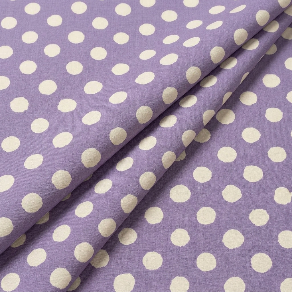Folded Polka Dots Violet Polka Dots Cotton Fabric
