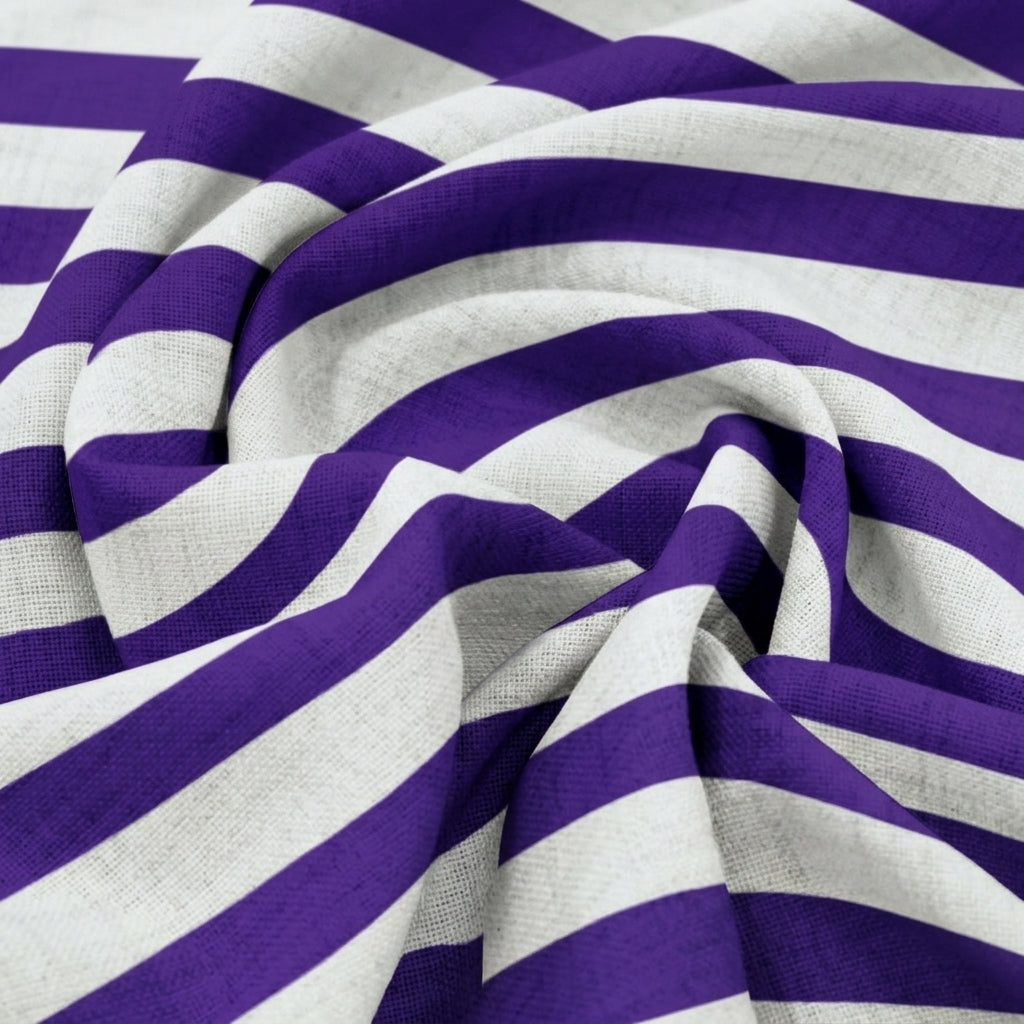 Swirled Stripes Purple Stripes Satin Fabric