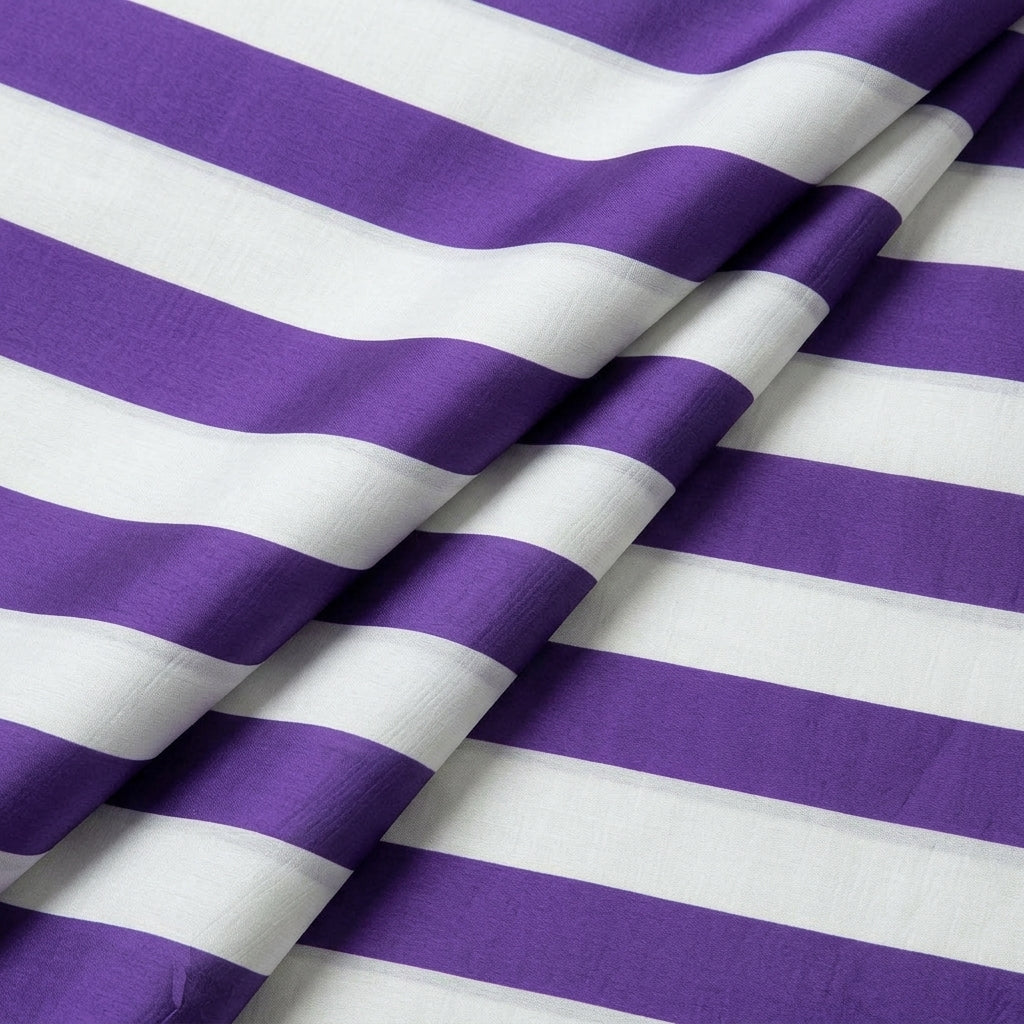 Folded Stripes Purple Stripes Satin Fabric