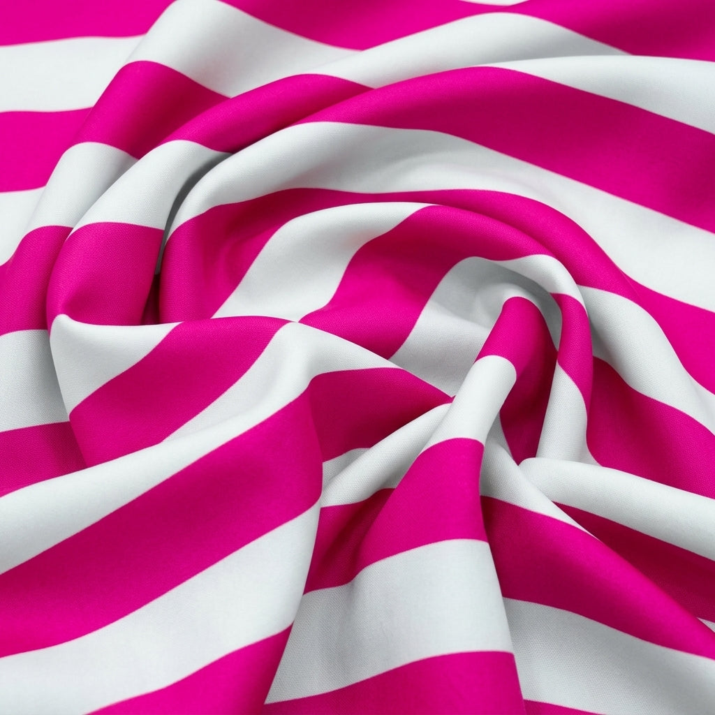 Swirled Stripes Pink Stripes Satin Fabric