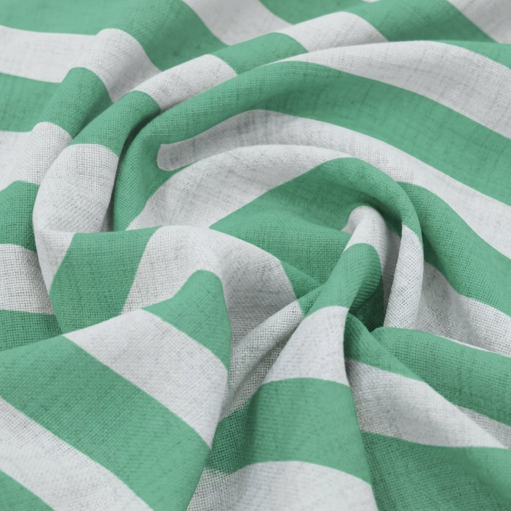Swirled Stripes Green Stripes Satin Fabric