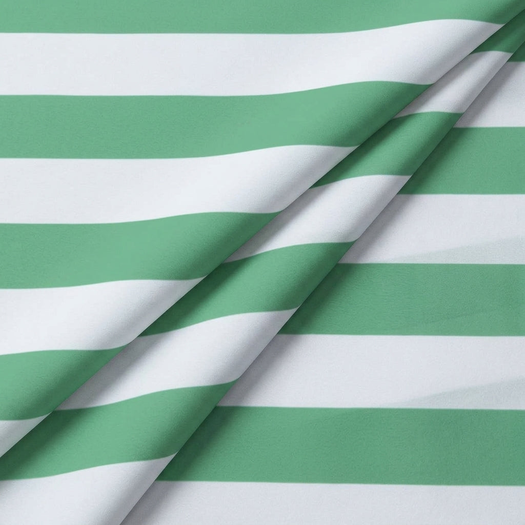 Folded Stripes Green Stripes Satin Fabric