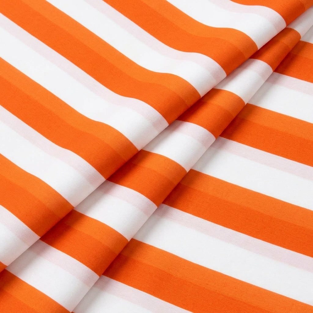 Folded Stripes Orange Stripes Satin Fabric