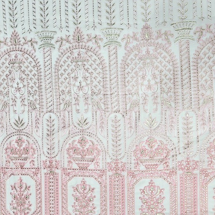 Embroidery Georgette Fabric - EC13836 - Flat fabric