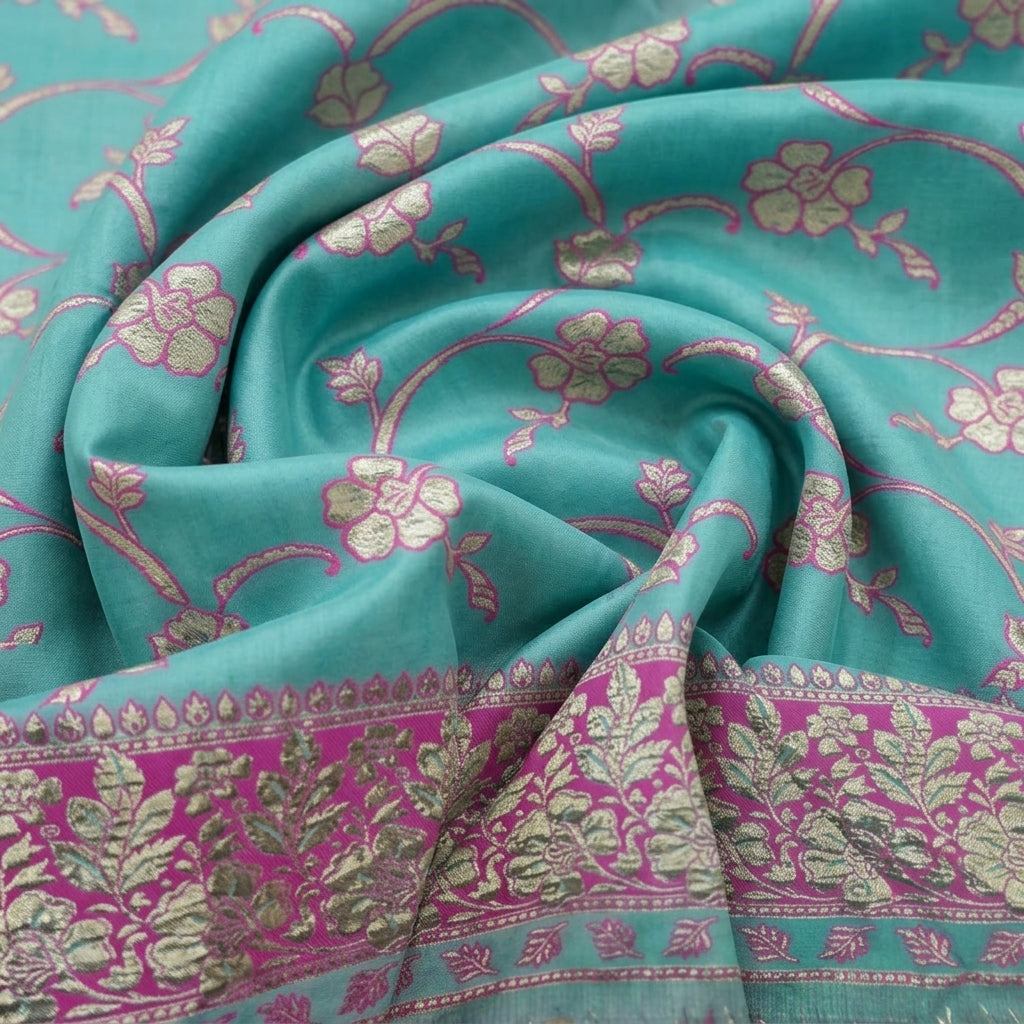Floral Embroidery Georgette Fabric