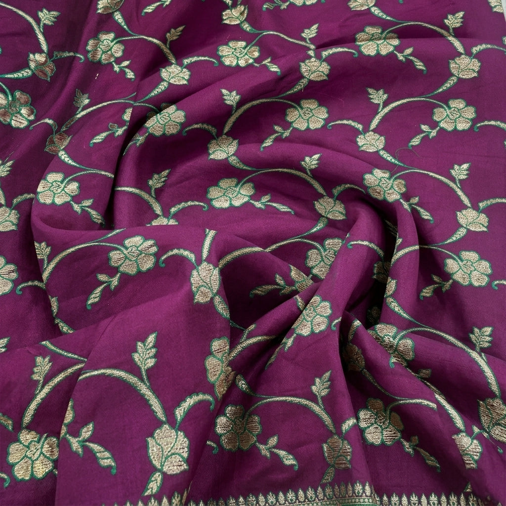 Floral Embroidery Georgette Fabric