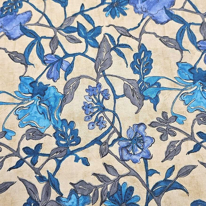 Floral Cotton Fabric - EC13950 - Flat fabric