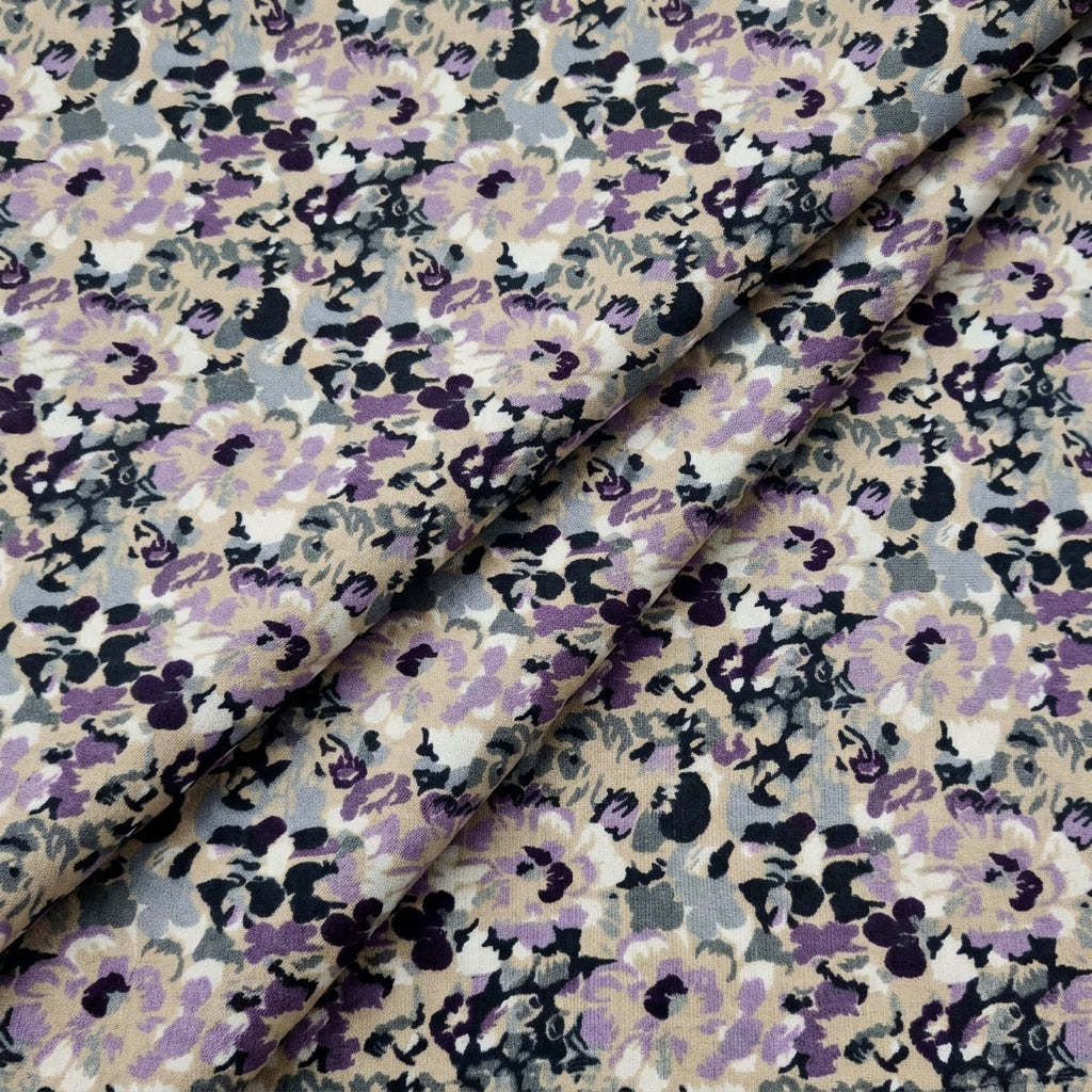 Beige Floral Cotton Fabric - EC13959 - EC13959 - folds
