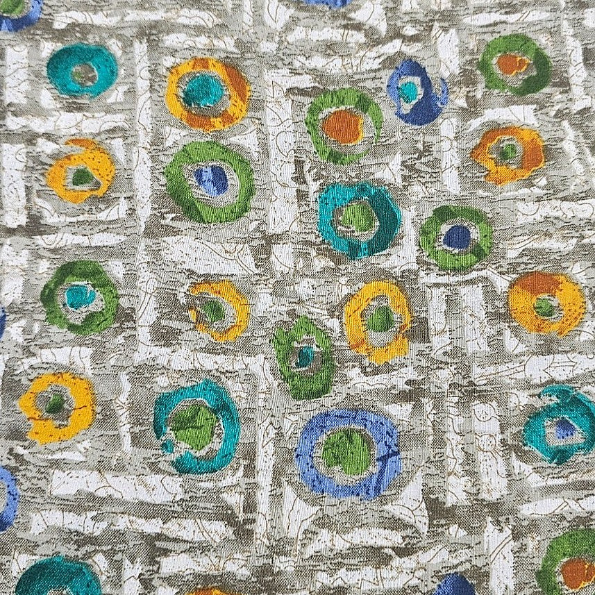 Beige Abstract Cotton Fabric - EC13963 - EC13963 - Flat fabric