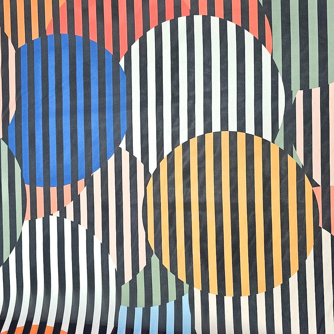 Multicolor Stripes Georgette Fabric - EC14157 - EC14157 - Flat fabric