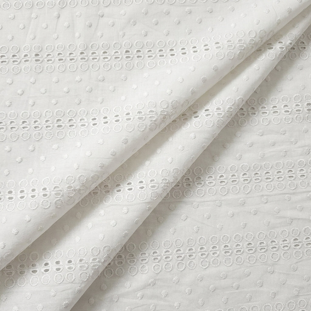 Folded Cutwork Green Cutwork Cotton Fabric