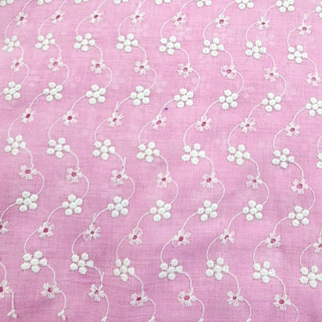 Embroidery Cotton Fabric - EC14238 - Flat fabric