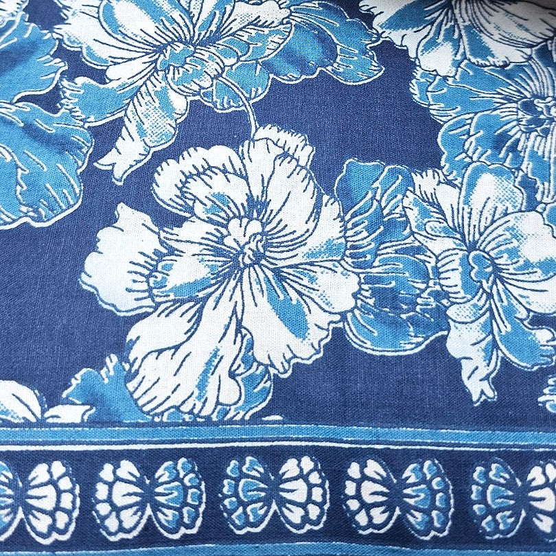 Floral Cotton Fabric - EC14318 - Flat fabric
