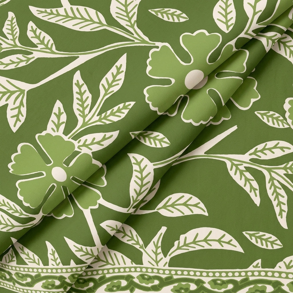 Floral Cotton Fabric - EC14324 - folds