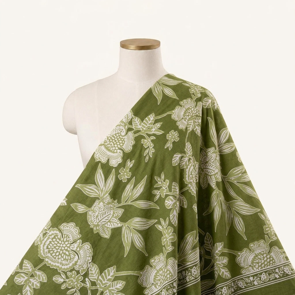 Floral Cotton Fabric - EC14325 - saree_drape
