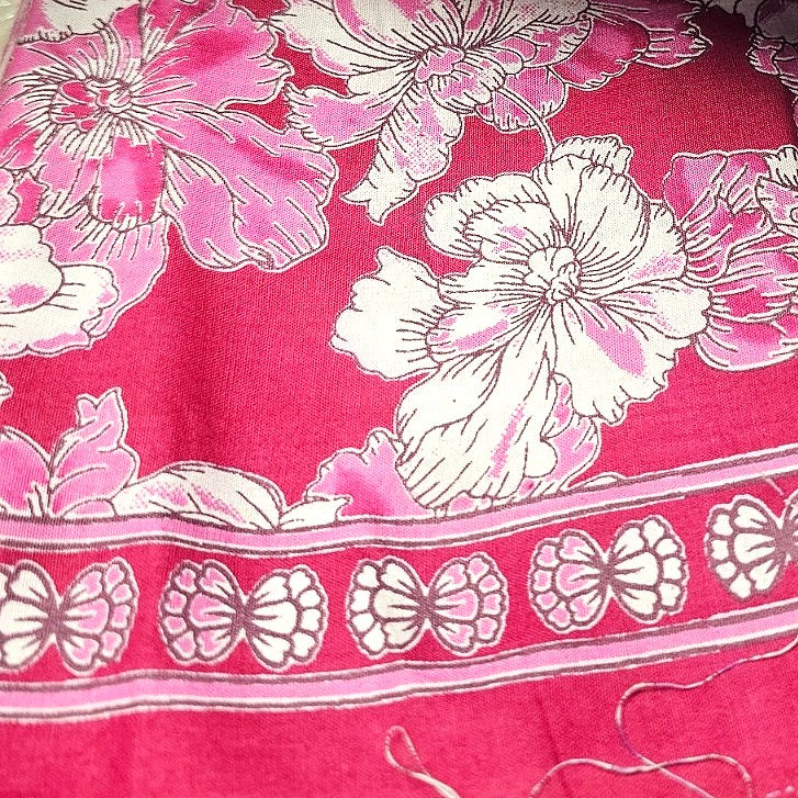 Floral Cotton Fabric - EC14334 - Flat fabric