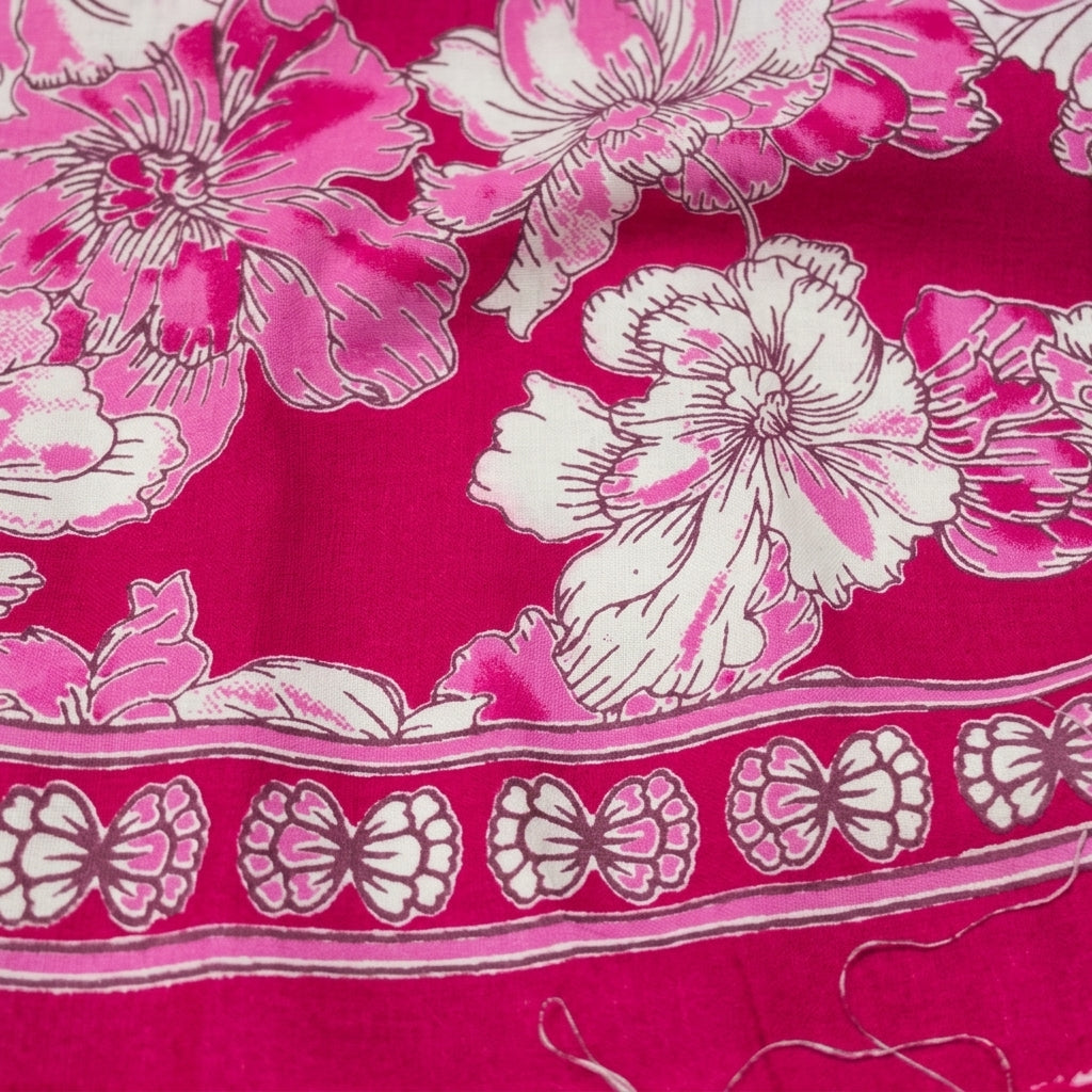 Swirled Floral Pink Floral Cotton Fabric