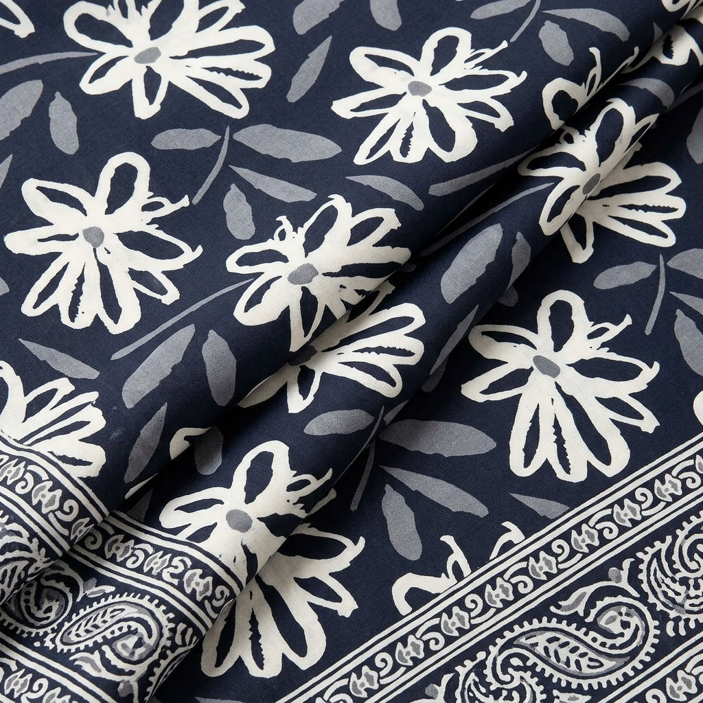 Floral Cotton Fabric - EC14341 - folds