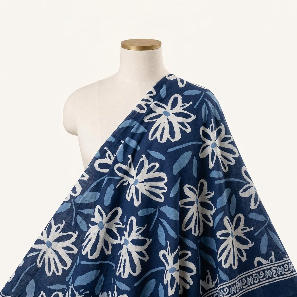 Floral Cotton Fabric - EC14342 - saree_drape