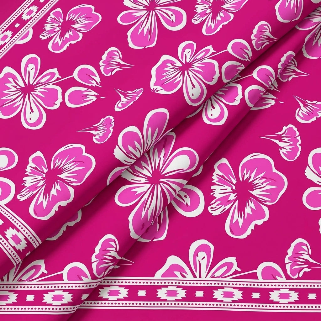 Floral Cotton Fabric - EC14368 - folds