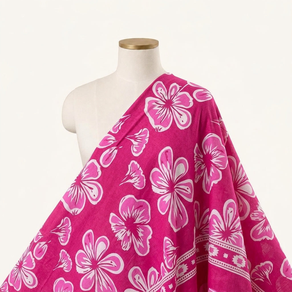 Floral Cotton Fabric - EC14368 - saree_drape