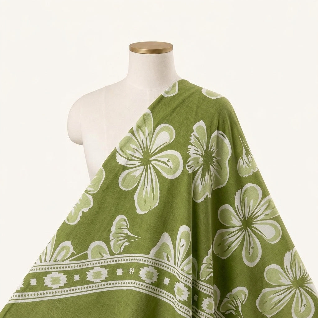 Floral Cotton Fabric - EC14371 - saree_drape