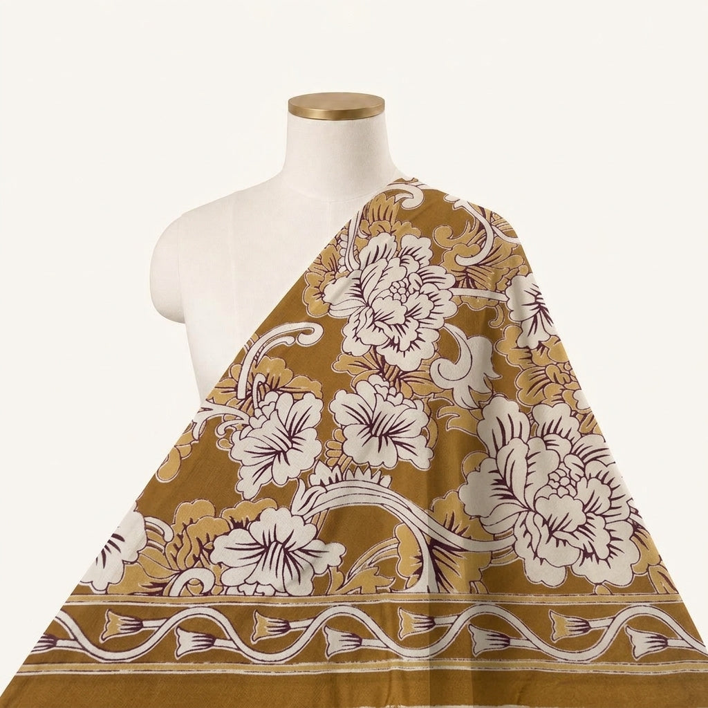 Floral Cotton Fabric - EC14372 - saree_drape