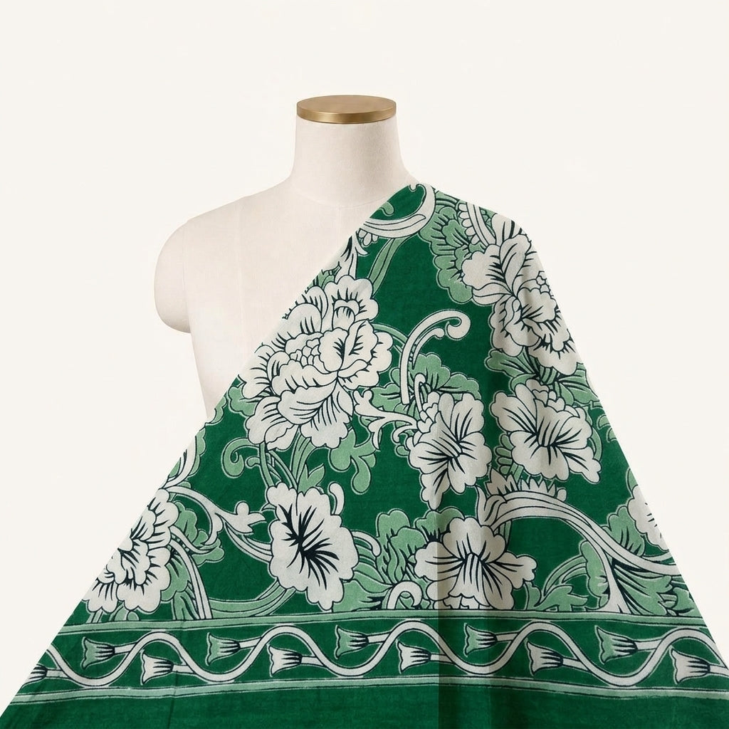 Floral Cotton Fabric - EC14373 - saree_drape