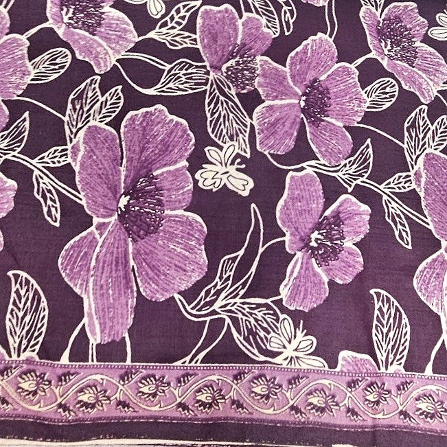 Floral Cotton Fabric - EC14378 - Flat fabric
