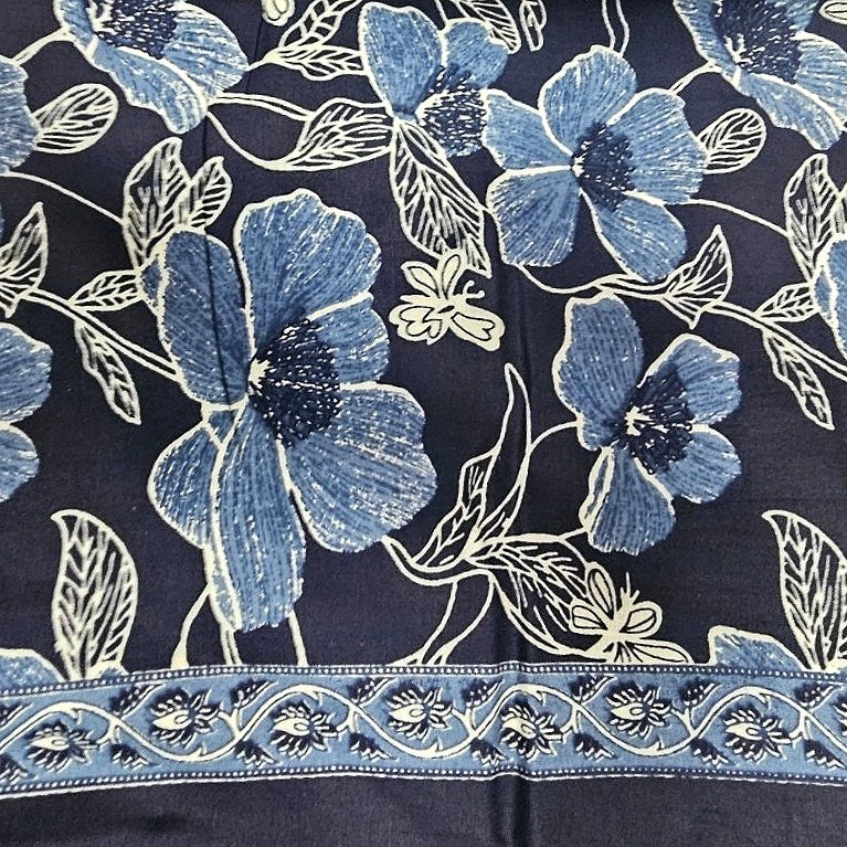 Floral Cotton Fabric - EC14383 - Flat fabric