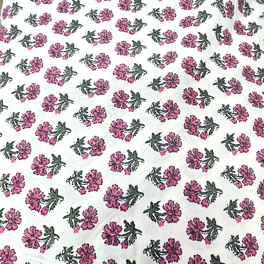 Floral Cotton Fabric - EC14386 - Flat fabric