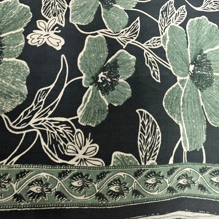 Floral Cotton Fabric - EC14387 - Flat fabric