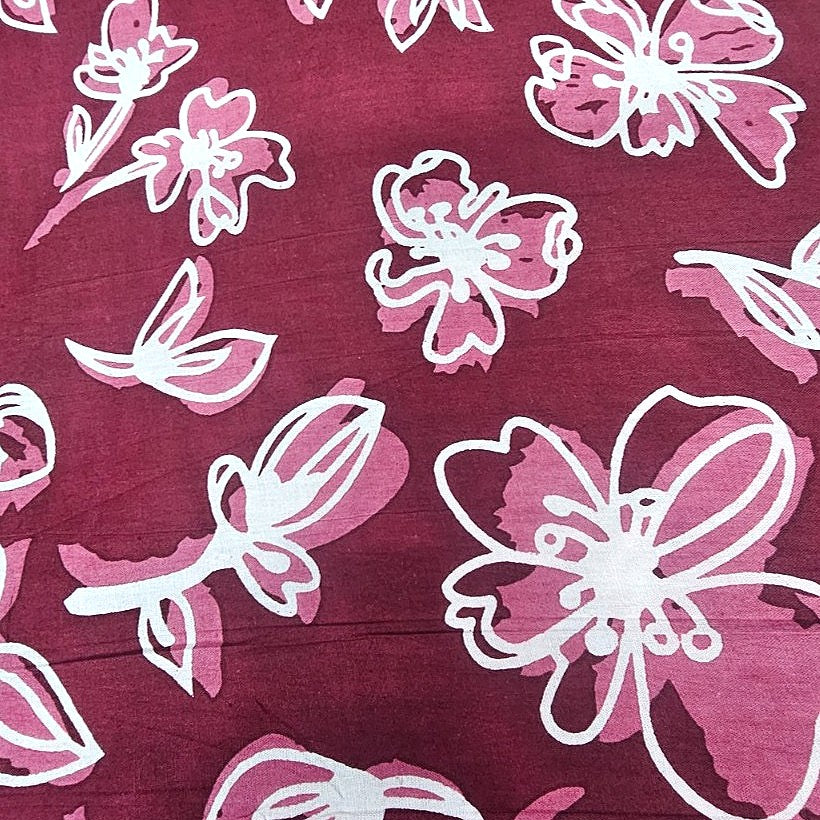 Floral Cotton Fabric - EC14401 - Flat fabric