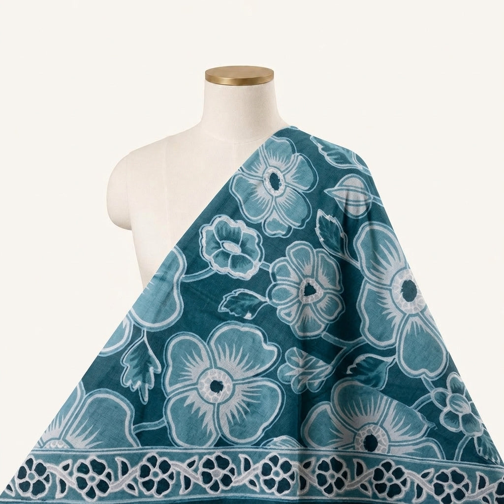 Floral Cotton Fabric - EC14405 - saree_drape
