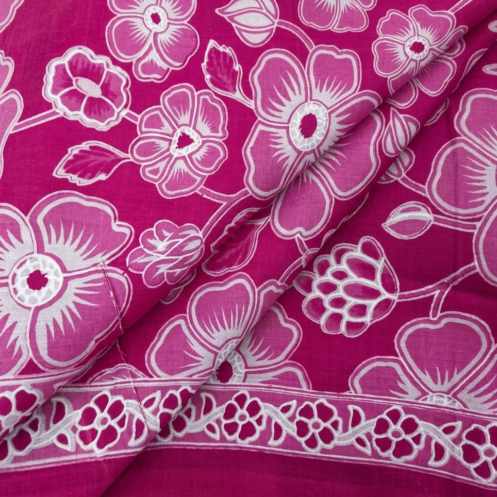 Floral Cotton Fabric - EC14408 - folds