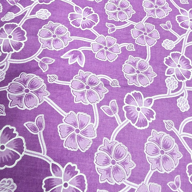 Floral Cotton Fabric - EC14410 - Flat fabric
