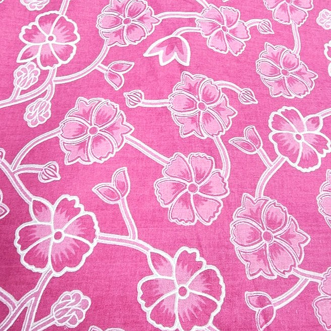 Floral Cotton Fabric - EC14411 - Flat fabric