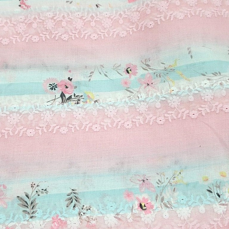 Embroidery Cotton Fabric - EC14437 - Flat fabric