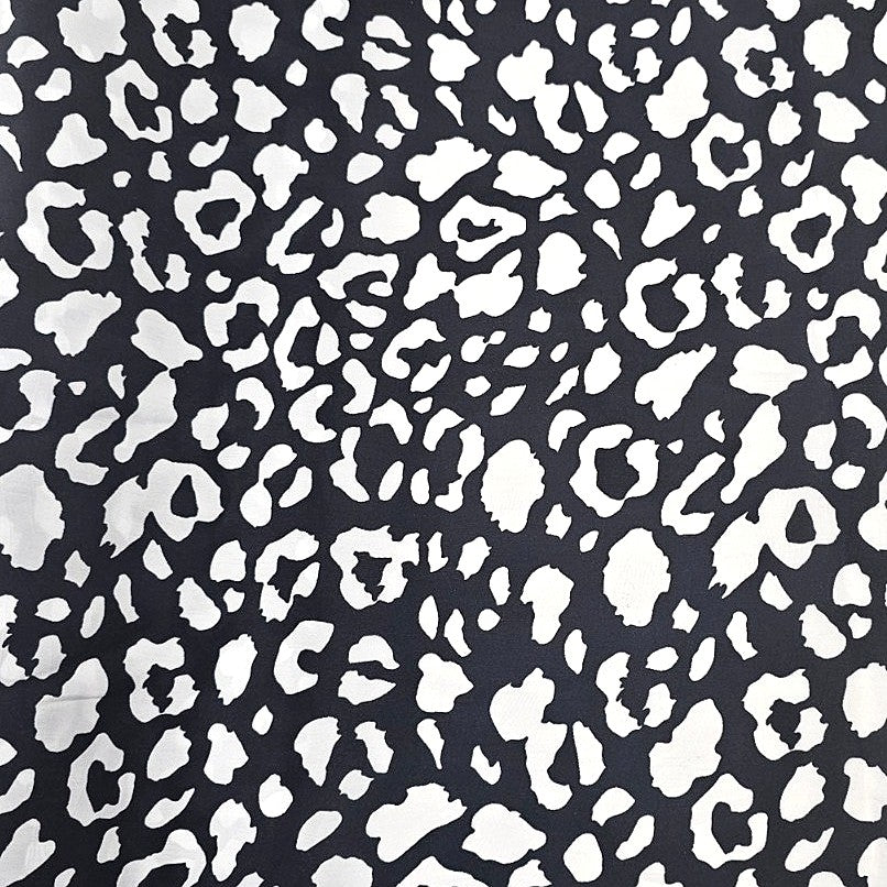 Black Animal Print Crepe Fabric - EC14704 - EC14704 - Flat fabric